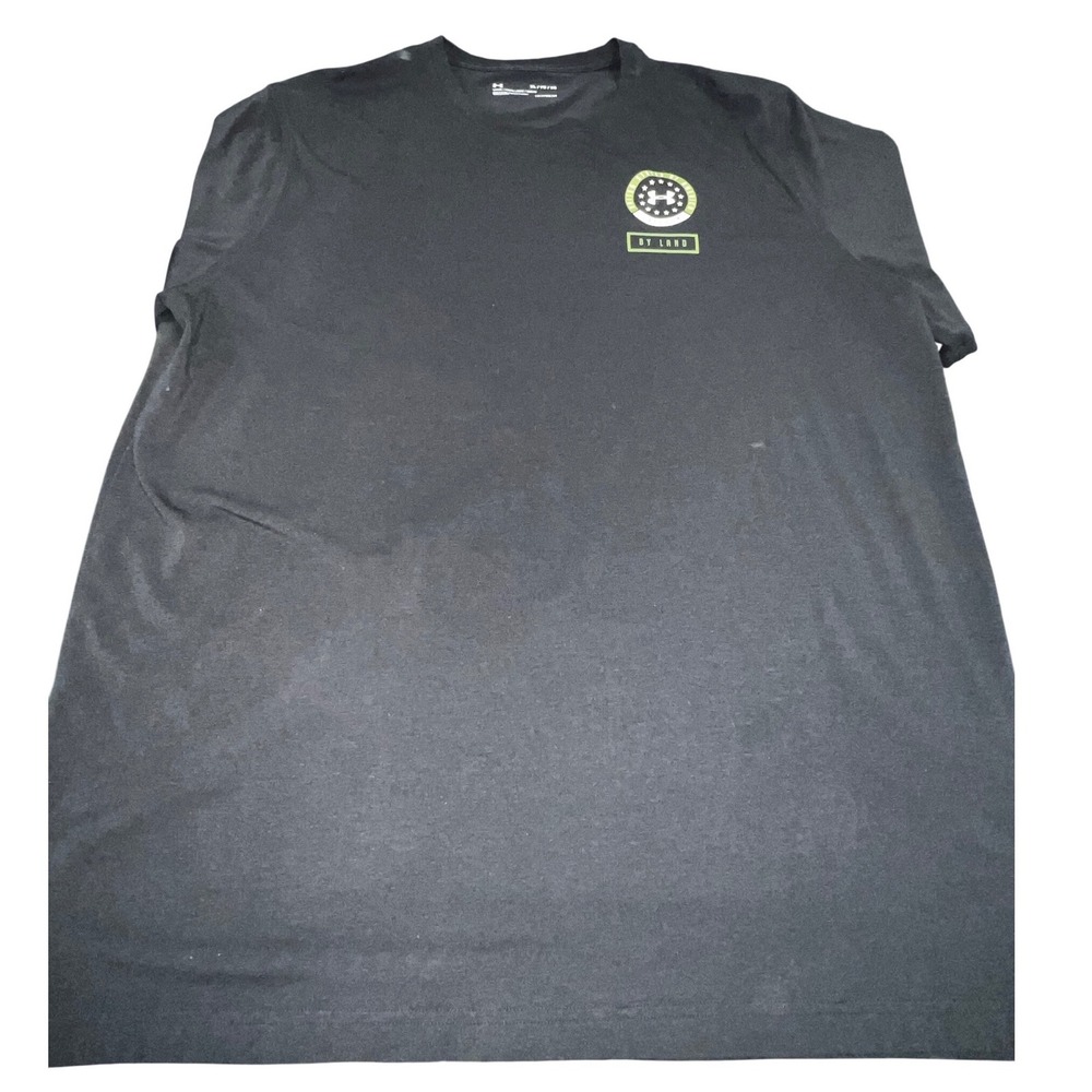 Under Armour Freedom By Land Bulldog Tank Graphic T-Shirt Mens XL Black HeatGear